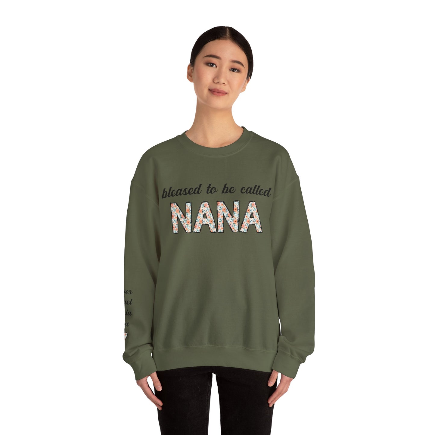 Personalized Bleased to be called Nana, Personalized Nana Sweatshirt with Kids Names, Cute Mom Outfit, Mothers Day Gifts