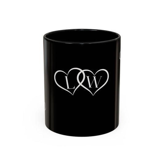 Personalized Love Heart Accent Coffee Mug - Perfect Gift for Couples