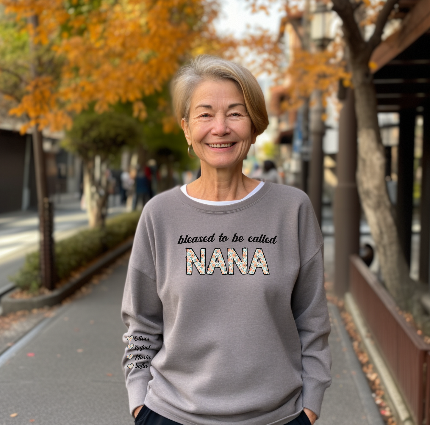 Personalized Bleased to be called Nana, Personalized Nana Sweatshirt with Kids Names, Cute Mom Outfit, Mothers Day Gifts